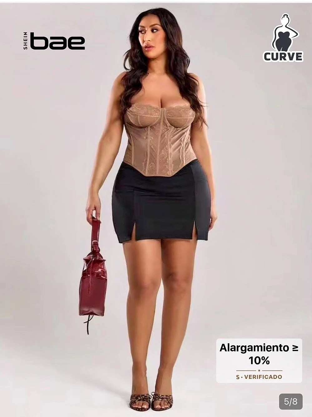 Shein BAE Solid Color Split Hem Mini Skirt Black